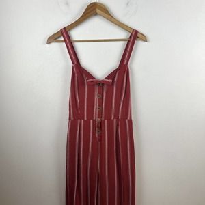 Takara Jumpsuit Red Small Womens Long Summer Romper Striped - 9449 KS